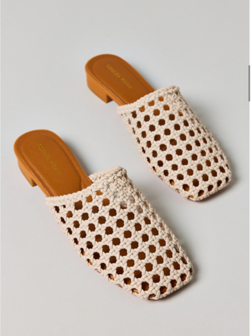 Azalea Wang Kismet Woven Mesh Mules - cream